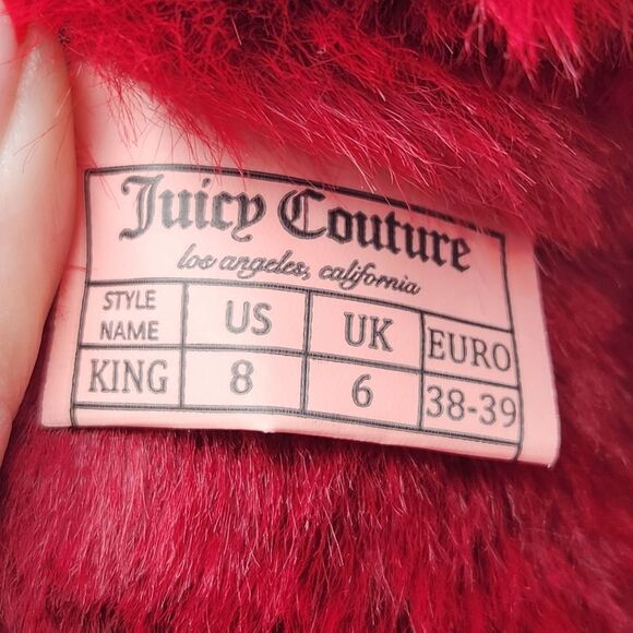 Juicy Couture King Cozy Cold Weather Boots Red Pull On Faux Suede Fur 8 NWT - Picture 8 of 10